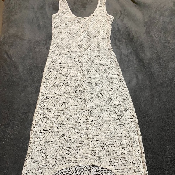 White Open Knit Bathing Suit Coverup - Picture 1 of 1
